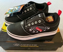 Heelys Pro 20 Prints Youth Size 6 Black w/ White Wheeled Shoes HE101007H NIB