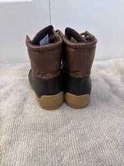 Sperry Unisex Kids Rain Boot Brown Black Lace Up Ankle Duck Style US 7M