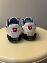 PUMA Sneakers – White with Red & Blue Accents – Size US 3.5 / EUR 35