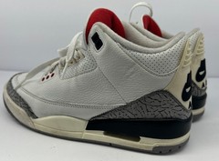Jordan Air 3 Retro GS Summit White Red Black Leather Unisex Kids 5.5Y