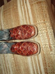 Horse Power HP1823 Exotic Print Square Toe Cowboy Western Boots Youth size 2