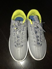 K Swiss Classic Varsity Low Size 5 – Grey with Neon Yellow and Black Detail