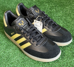 Adidas Samba Messi J Soccer Juniors Size 6 Black-Gold-Gum Big Kids (JR6349), New