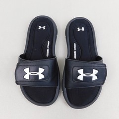 Under Armour Ignite V Slide Sandals Black Youth Size 2 Heatgear Footbed 4D Foam