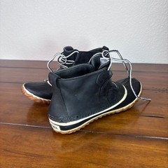 Sorel Out N About Duck Boots Kids 5 Black Leather Waterproof NL2133-011 Rain