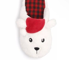 Kids Slippers Size 2 Christmas Holiday Slip On Clogs Santa Hat Teddy Bear Youth