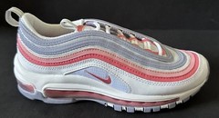 Nike Air Max 97 Coral Chalk White Red Pink Sneakers Sz 5 Youth GS New 921522-116