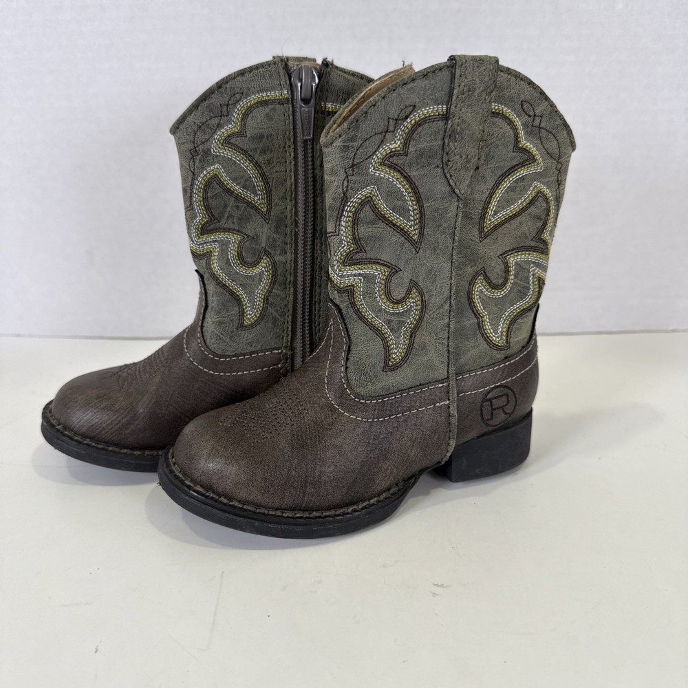 ROPER TODDLER Size 6 COWBOY WESTERN BOOTS BROWN & GRAY CODY Excellent Condition