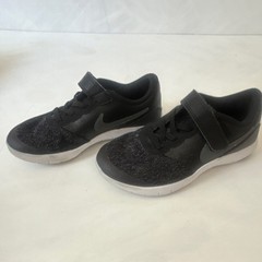 Nike Flex Contact (PSV) Kids 1Y Black/White Low Top Lace-Up Athletic Sneaker