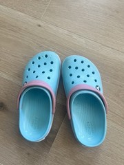 Crocs Crocband Clog Youth Size C13 Light Blue, Pink, White