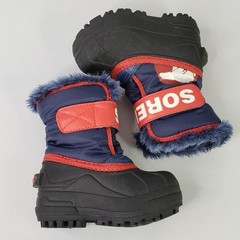 Sorel Toddler Snow Commander Snow Boots Size 6 Black Super Blue pull on