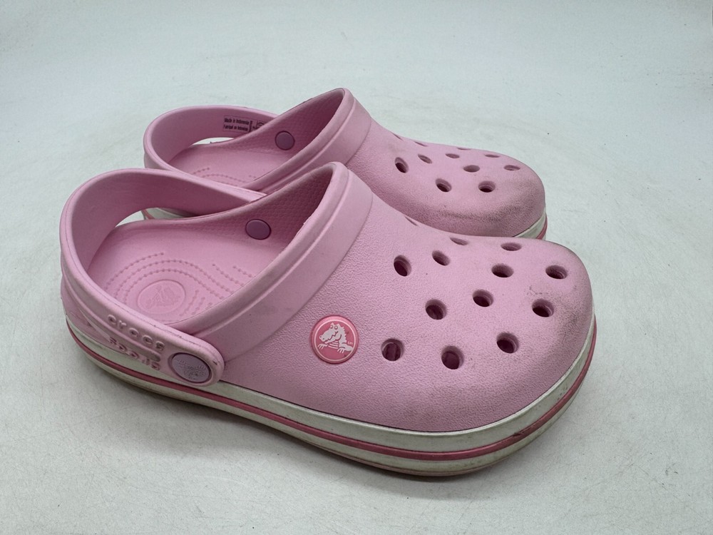 Crocs Crocband Clogs Kids Ballerina Pink Rubber Slip-On Lightweight Comfort – J2