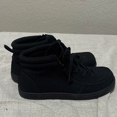 BILTX Black Textile Mid Top Sneakers Unisex Kids Size 6 Logo Zipper