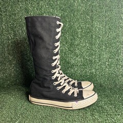 Converse Chuck Taylor XX-Hi Knee High Zip Canvas Emo Goth Sneaker Black Junior 1
