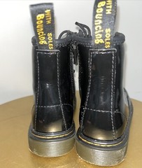 Dr. Martens Docs Kids Patent Leather Combat Boots 1460J Black Size 11