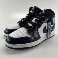 Jordan 1 Mid Armory Navy GS White Black 554725-411 Kids Size 5.5Y