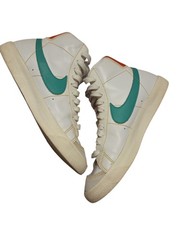 Nike Blazer Mid GS Mid-Top Leather Sneakers White/Green/Yellow/Orange 6Y