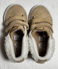 Vans Sk8-Mid Reissue V MTE-1 Toddler Sz 10 Khaki Shearling Easy Fasten Straps