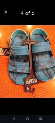 Rugged Shark Unisex Kids Sandals Blue Gray Closed Toe Camouflage Size 4