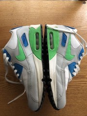 Nike Air Max 1 white blue Green Youth Boys GirlS Size 5.5 Youth unisex 2013