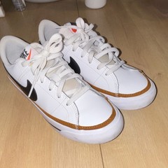 Nike Court Legacy Kids White Black Brown Colorblock Low Top Leather 4.5Y
