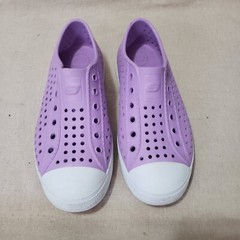 SKECHERS Native Slip On Eva Sneaker Purple White Kids sz 3