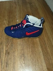 Nike Air Foamposite Pro Blue Void University Red 644792-405 Youth 7 / Women 8.5