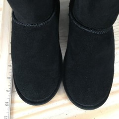 Bearpaw Boshie Boots Youth 4 Shearling Pull On Comfort Mid-Calf Round Toe Black