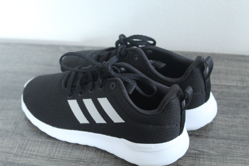 Adidas Lite Racer Cloudfoam Black White Running Shoes Sneakers BB7051 Youth 3