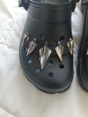 Crocs Kids J1 Black Panther Wakanda Forever Clog Black Purple Spikes Marvel Sz 3