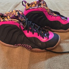 Nike Little Posite One High Top Sneakers Black Pink Kids 4.5Y DQ6210-500