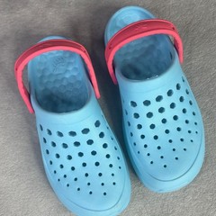 Joybees Clogs Kids Size J3 Blue Pink Lightweight Water Friendly Slip On Shoes