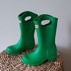 Hunter Youth Classic Grab Handle Wellington Rain/Outdoor Boots Green G1/B13