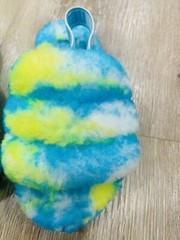 Ugg Kids Fluff Yeah Slides Marble Yellow And Blue Size 11 Great Condition