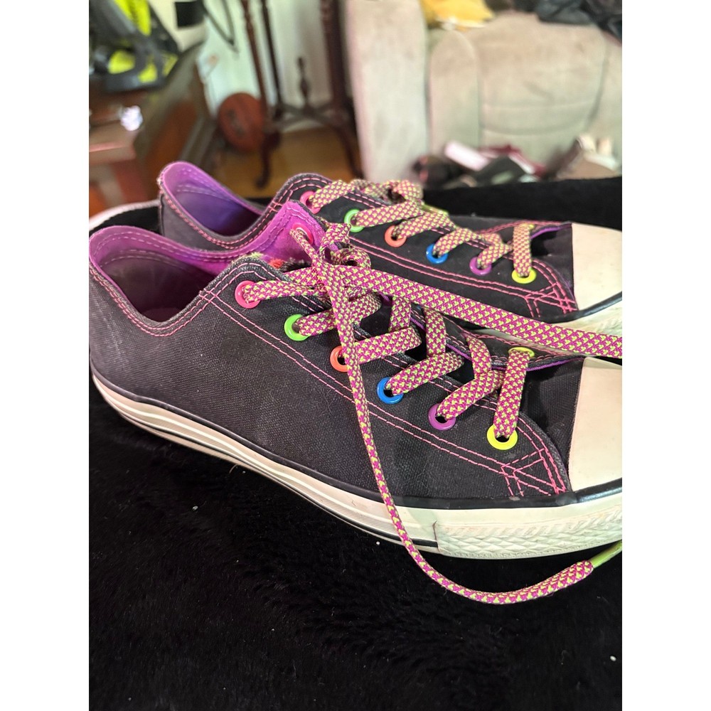 Converse Kids Chuck Taylor All Star Multi Tongue Neon Animal Print Sneakers 6Y