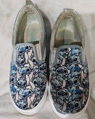 Ground Up Disney Lilo Stitch Silver Glitters Slip On Shoes Sneaker Youth Size 4