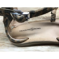 Treasure & Bond Alana Gladiator Sandals Girls 4 Brown Leopard Print Zip Closure