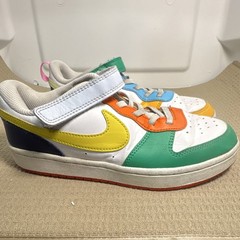 Nike FQ8378-902 Multicolor Leather Unisex Kids Sneakers US 1Y Hook & Loop Logo