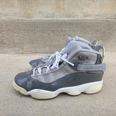 Jordan 6 Rings Gray/White High Top Basketball Sneakers Youth 6.5Y 323419-015
