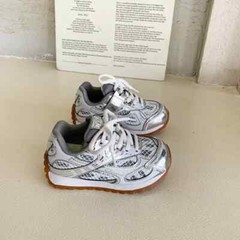 Kid Running Orbit Metallic Rubber Mesh Sneaker Children Casual Fashion Shoes