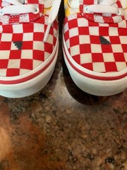 Vans Checkered Red Blue Yellow off the wall youth size 4