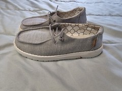 Hey Dude Wendy Loafers Womens Size 2 Kid Size 1 Linen Gray Slip On Shoes Comfort