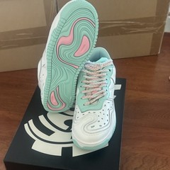 MSCHF Super Normal 2 Sneakers White Mint Pink Kids Size 4 Patterned Laces