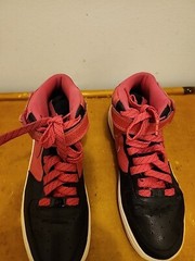 Nike Air Force 1 Mid GS Vivid Pink Black White Gum Sole SIZE 5Y #518218-016