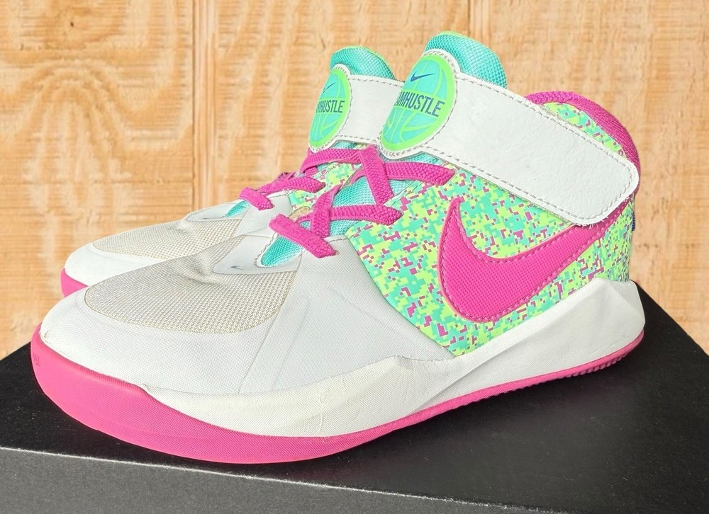 Nike Team Hustle Digital Pixel Boys 1y Pure Platinum Active Fuchsia Dc1995-001