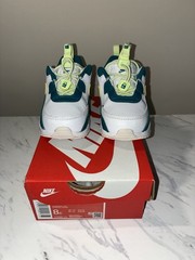 nike air max 90 white teal volt low top unisex kids sneakers size 8c CV0065-124