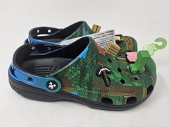 Crocs Kids Classic Slip-On Minecraft Sandals, Green/Blue, Unisex, 210830, NEW!