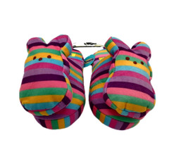 Slippers Peeps Bunny Rabbit Childrens Slip on Striped Medium NWT Easter