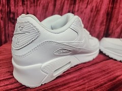 NEW NIB Nike Air Max 90 LTR White/White Metallic Silver CD6864 MEN’S 7Y WMS 8.5