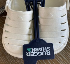 Rugged Shark Swivel Strap EVA Clogs Sandals Pearl White Toddler Unisex Sz 7